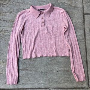 Zara Mauve Button Down Collared Shirt